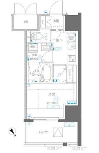 アルファレジデンシア南千住　508号室　間取り