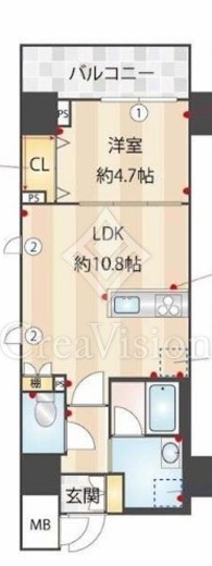アルファレジデンシア南千住　803号室　間取り
