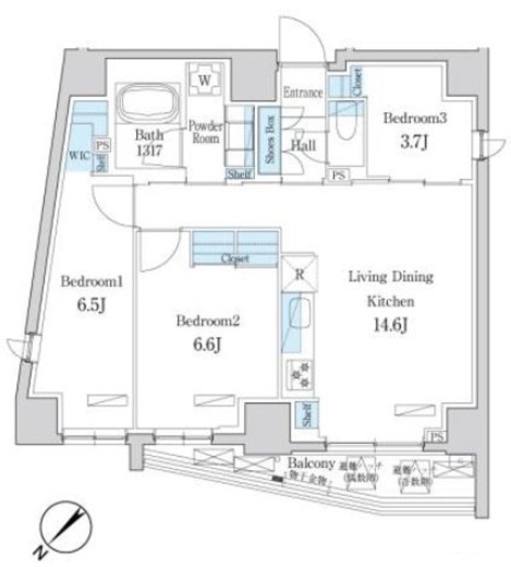 デュオフラッツ板橋大山　701号室　間取り