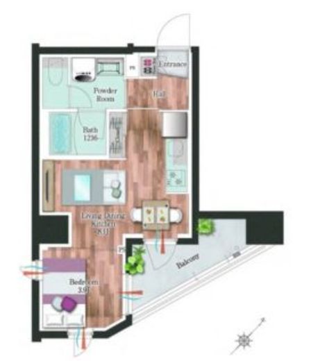 デュオフラッツ板橋大山　802号室　間取り