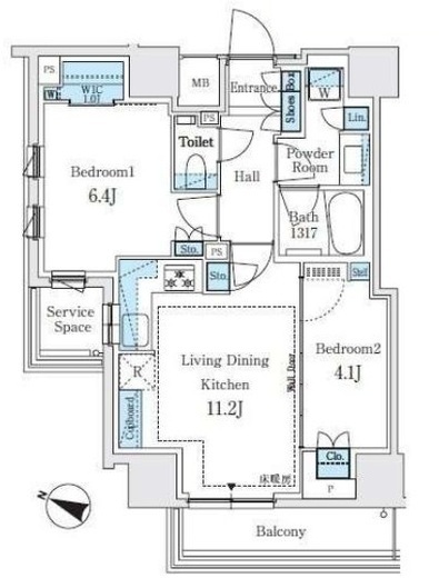 パークホームズ文京白山ヒルテラス　301号室　間取り