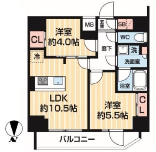 ARCOBALENO MINAMISENJU (アルコバレーノ南千住)　1201号室　間取り