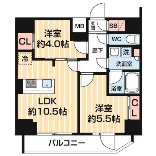 ARCOBALENO MINAMISENJU (アルコバレーノ南千住)　1101号室　間取り