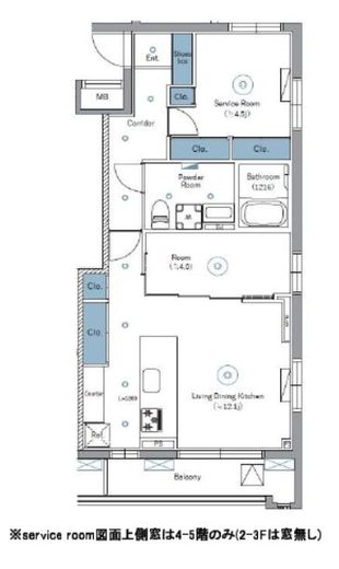 SYFORME NEXT IKEBUKURO WEST (シーフォルムネクスト池袋ウエスト)　302号室　間取り