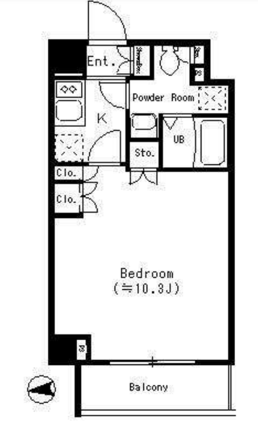 パークキューブ四谷三丁目　1002号室　間取り
