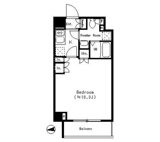パークキューブ四谷三丁目　1002号室　間取り