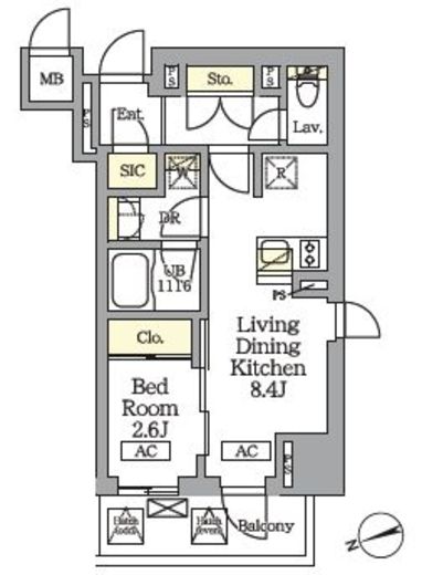 テラス北千住　505号室　間取り