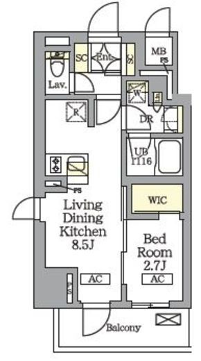 テラス北千住　406号室　間取り