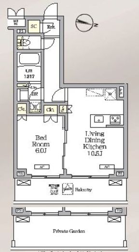 ミレーネ滝野川　201号室　間取り