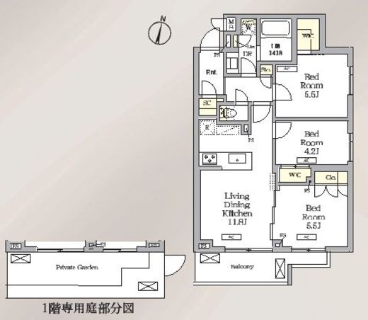 ミレーネ滝野川　204号室　間取り