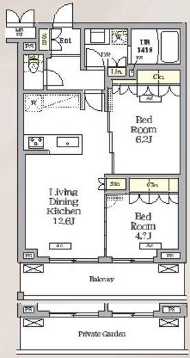 ミレーネ滝野川　220号室　間取り