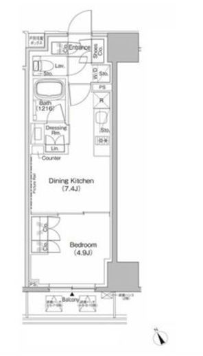 ザ・パークハビオ日本橋茅場町　306号室　間取り