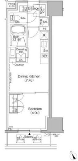 ザ・パークハビオ日本橋茅場町　406号室　間取り