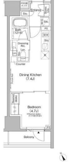 ザ・パークハビオ日本橋茅場町　805号室　間取り