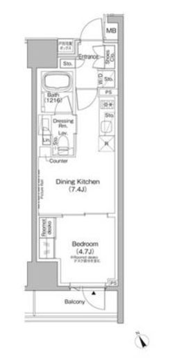 ザ・パークハビオ日本橋茅場町　805号室　間取り
