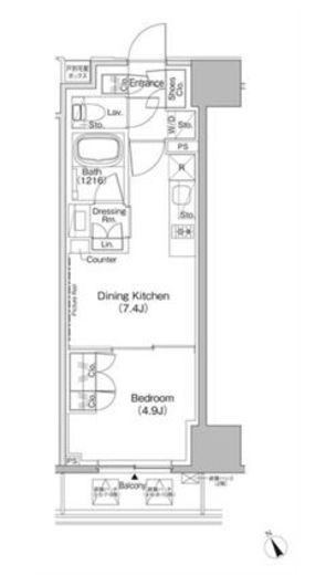 ザ・パークハビオ日本橋茅場町　806号室　間取り