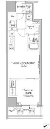 ザ・パークハビオ日本橋茅場町　204号室　間取り