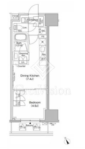 ザ・パークハビオ日本橋茅場町　706号室　間取り