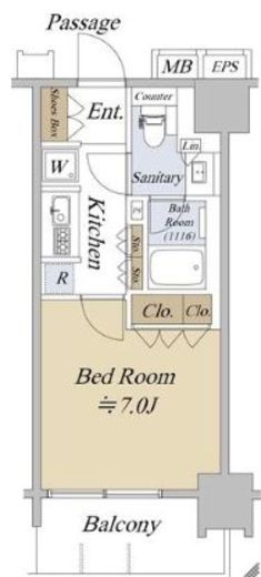 アクシルコート日本橋本町　11F1号室　間取り
