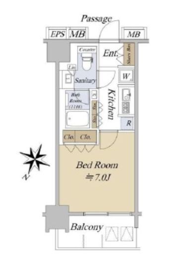 アクシルコート日本橋本町　11F2号室　間取り