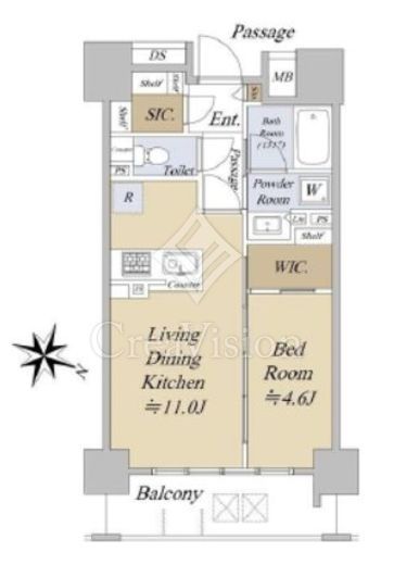 アクシルコート日本橋本町　11F6号室　間取り