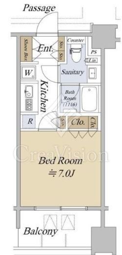 アクシルコート日本橋本町　9F7号室　間取り