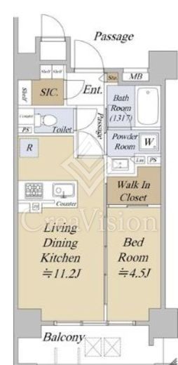 アクシルコート日本橋本町　9F8号室　間取り