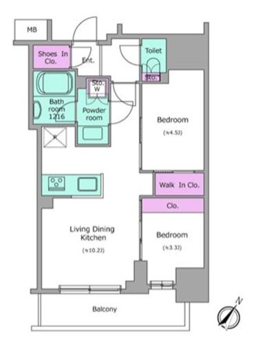 アーバネックス日本橋茅場町　804号室　間取り