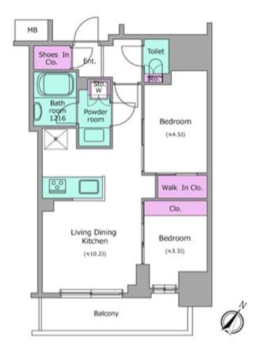 アーバネックス日本橋茅場町　904号室　間取り