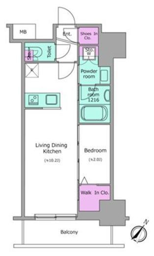 アーバネックス日本橋茅場町　902号室　間取り