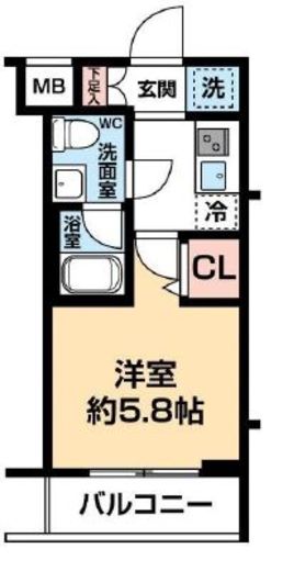 ARCOBALENO KAWASAKI WEST (アルコバレーノ川崎ウエスト)　204号室　間取り