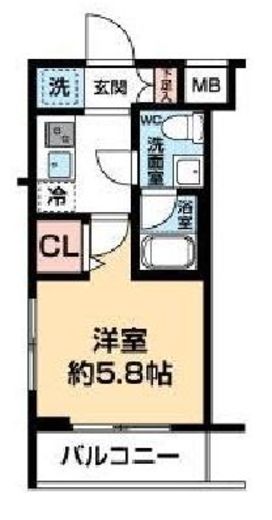ARCOBALENO KAWASAKI WEST (アルコバレーノ川崎ウエスト)　301号室　間取り