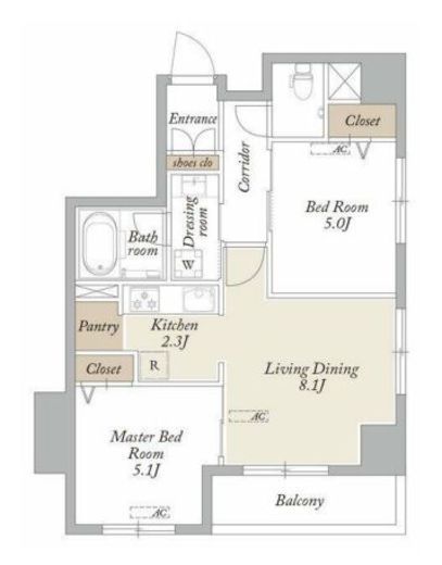 グランディアラフィーネ　1005号室　間取り