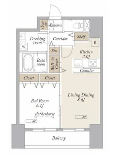 グランディアラフィーネ　205号室　間取り