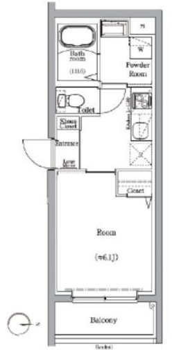 スカイコートソレア新丸子　203号室　間取り