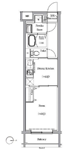 スカイコートソレア新丸子　205号室　間取り