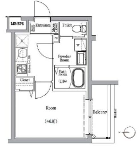 スカイコートソレア新丸子　301号室　間取り