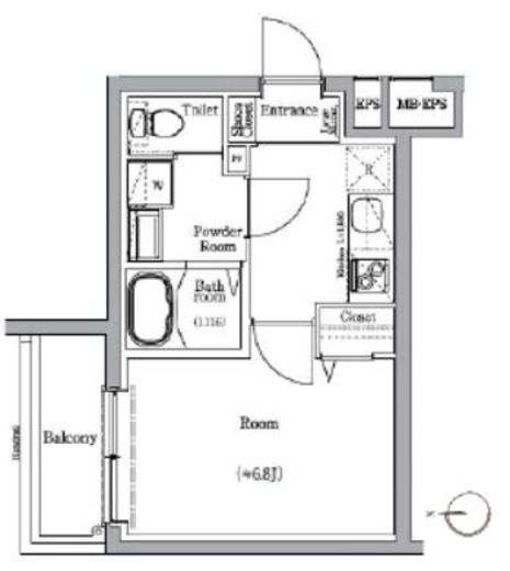 スカイコートソレア新丸子　302号室　間取り