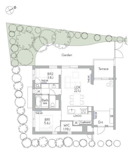 THE GRANDUO FUTAKOTAMAGAWA　101号室　間取り