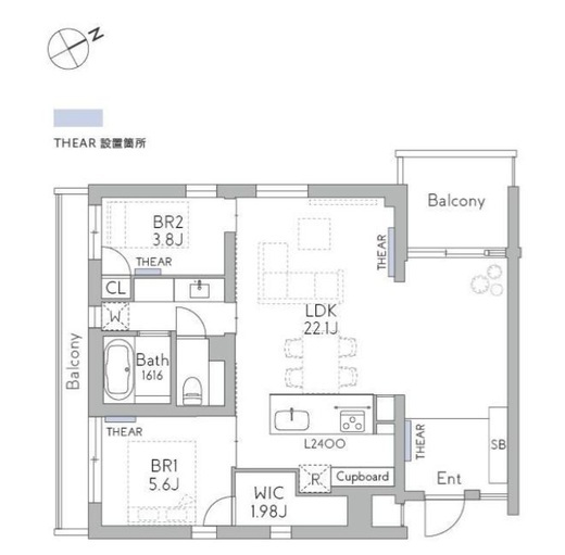 THE GRANDUO FUTAKOTAMAGAWA　201号室　間取り