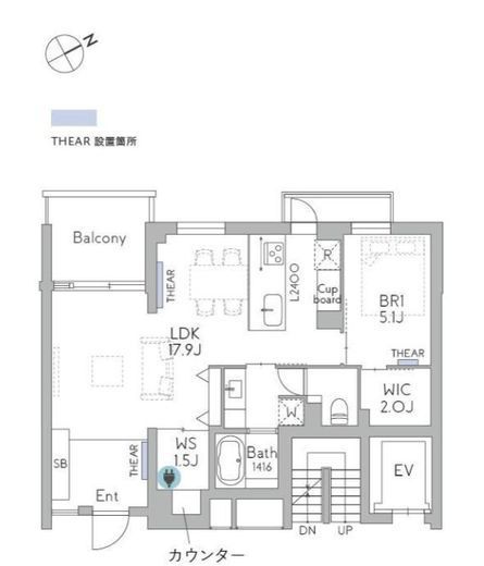 THE GRANDUO FUTAKOTAMAGAWA　302号室　間取り