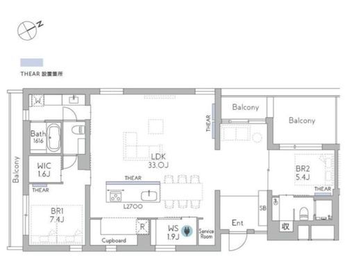 THE GRANDUO FUTAKOTAMAGAWA　501号室　間取り