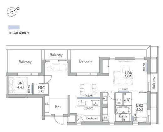 THE GRANDUO FUTAKOTAMAGAWA　502号室　間取り