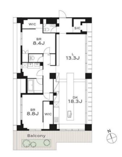 THE GRANDUO YOGA　401号室　間取り
