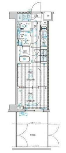 GENOVIA世田谷砧Ⅱ (ジェノヴィア世田谷砧Ⅱ)　106号室　間取り