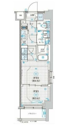 GENOVIA世田谷砧Ⅱ (ジェノヴィア世田谷砧Ⅱ)　311号室　間取り