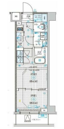 GENOVIA世田谷砧Ⅱ (ジェノヴィア世田谷砧Ⅱ)　402号室　間取り