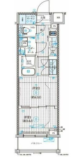GENOVIA世田谷砧Ⅱ (ジェノヴィア世田谷砧Ⅱ)　404号室　間取り