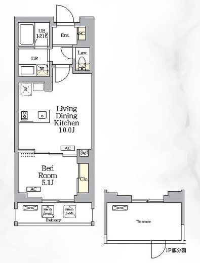 グランパーク千駄ヶ谷レジデンス　101号室　間取り
