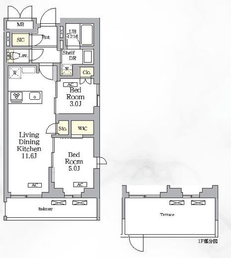 グランパーク千駄ヶ谷レジデンス　102号室　間取り